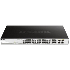 D-Link DGS-1210-28MP 28-Port Gigabit L2+ Managed PoE+ Switch, 24 PoE+ Gigabit ports and 4 SFP ports
